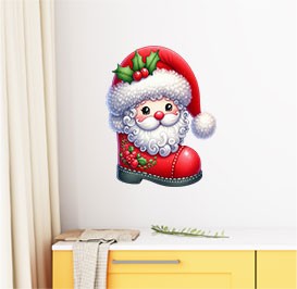 Weihnachtsstrumpf Weihnachtsmann Wandbild Schlafzimmer Laptop Van Vinyl Aufkleber Abziehbild 6 Größen - Bild 5 von 7