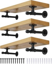 6 Pack Pipe Shelf Brackets 6 inches, DIY Industrial Floating Shelf Brackets H...