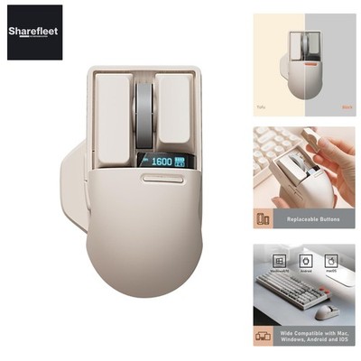 Touch PBT Wireless Mouse with USB Receiver, Bluetooth, Wired Connection, Re...