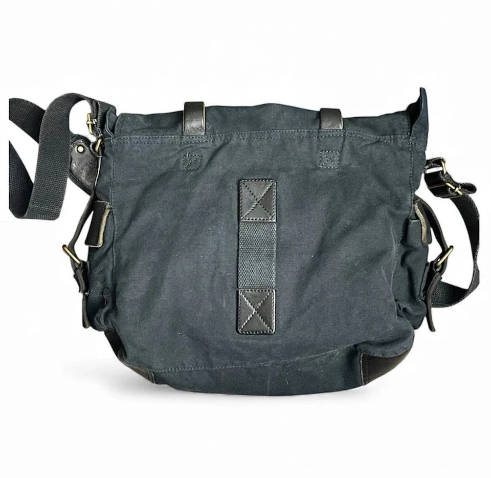 Bolso Belstaff Colonial 554 Lona Cuero Negro Hecho en Italia ASO I Am Legend Foto 2 de 4