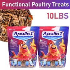 10 LBS 6-in-1 Poultry Treats High-Protein Mealworms Sunflower Seeds Krill Mix US