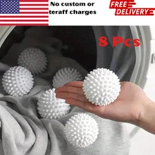 8pcs Dryer Balls Washing Ball Speeds Drying Reusable Prevents Tangling& Dirt