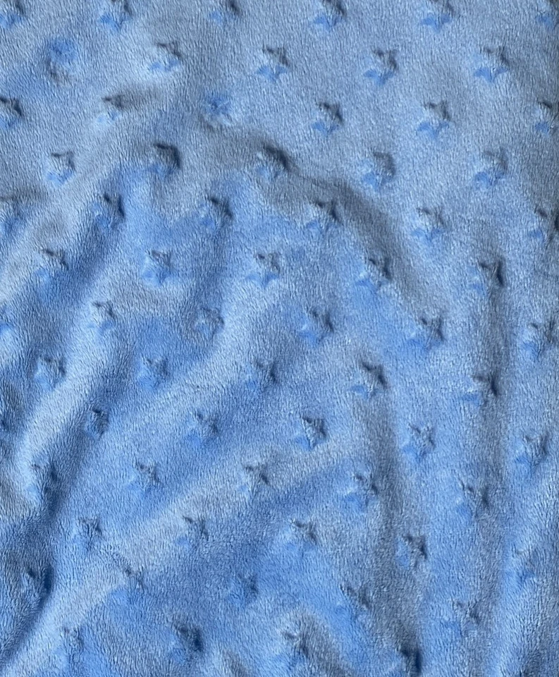 Trend Lab Dr Seuss Cat In The Hat Baby Blanket Blue Stars Minky Print Trim Lovey - Image 3 of 3