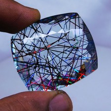 144.05 Carats Certified Rutilated Quartz Cushion Cut Natural Loose Gemstone