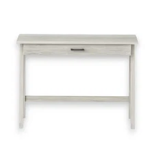 Paulo Wood Writing Desk with Drawer Weathered White - Threshold: Sleek Home Offi
