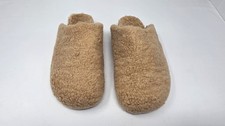 Women s 10 Fuzzy Teddy Sherpa Slippers Tan NEW w/ Dustbag Cozy House Shoes
