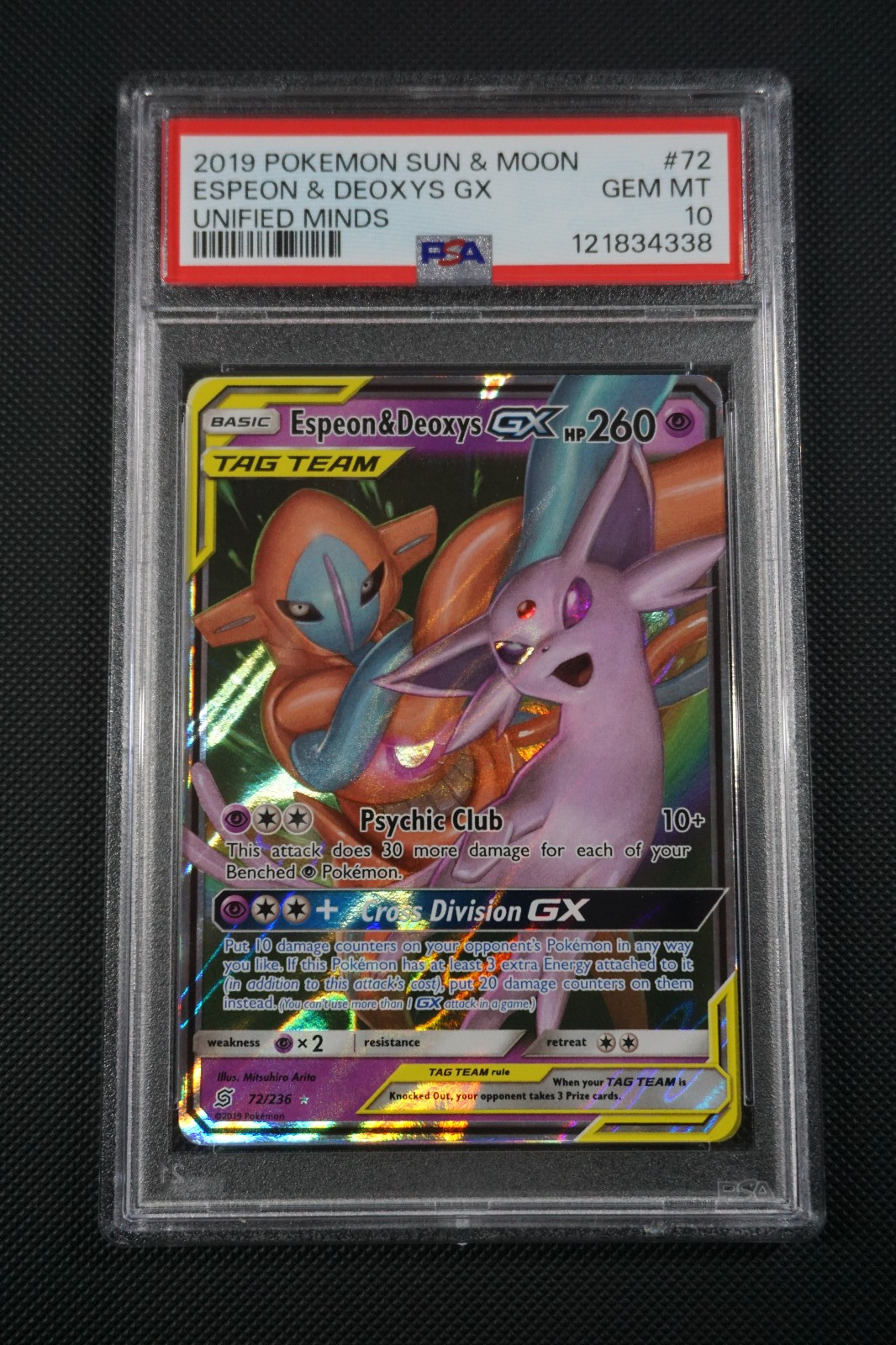 Espeon & Deoxys GX 2019 Sun & Moon: Unified Minds #072/236 Holo