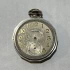 Antique Waltham Pocket Watch 14k White Gold Filled 17 Jewels For Parts Or Repair