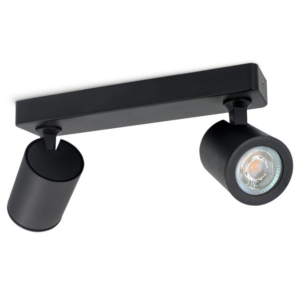 Tenjo Spotstrahler Mit Led GU10 Dimmbar 6W Warmweiß 2-Flammig Schwarz Schwenkbar-image