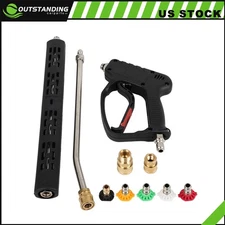 High Pressure Washer Gun 5000PSI 3/8" w/ Extension Wand Trigger Handle 1/4"