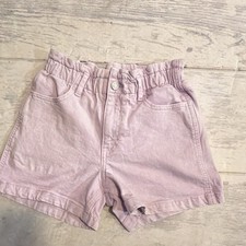 GAP Girls Mom Jean Denim Shorts Pink Size 12 Cotton Elastic Waist Pockets