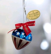 Waterford Holiday Heirlooms Stars  Stripes Heart Ornament w/ Box New Free Shipp