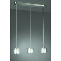 Pendelleuchte Glas Silber 3 Flammig Halogen AbhäNghöHe 150Cm