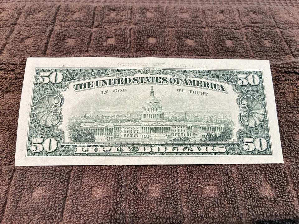 1988 $50 Fifty Dollar Bill United States of America Federal Reserve Note NY FRB - Image 2 of 4