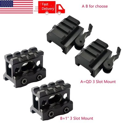 2pcs Quick Release/1 Inch 3 Slot Scope Riser Mount for Optics Red Dot Sight US