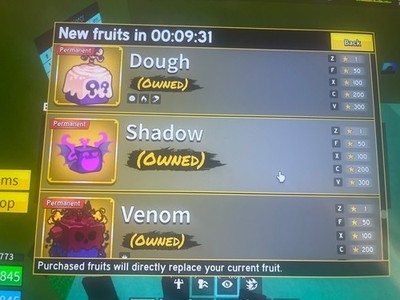 Permanent fruits in bloxfruits, LF offers