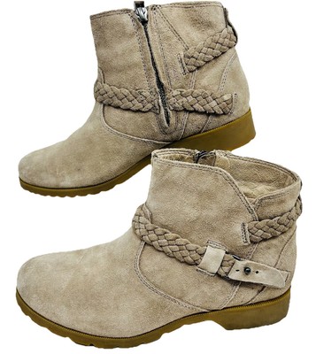 Teva Delavina Beige Suede Ankle Boot Booties Side Zip Womens Sz. US 7 (1008601)