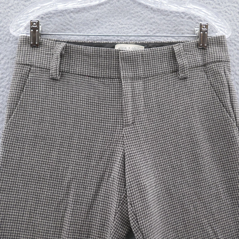 Pantalones Pantalón Alice Olivia Mujer Pierna Ancha Lana 2 Beige Marrón Pata de Gallo Carrera Foto 2 de 4