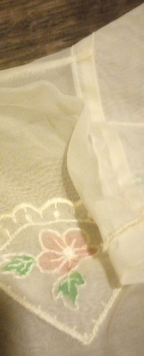 Vintage 50s Top Girls Sz 4t Blouse 100% Nylon Sheer Embroidered Button Up Shirt - Picture 8 of 16