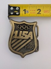 Vintage Team United States Olympic Committee USA Olympics 1980 Metal Belt Buckle
