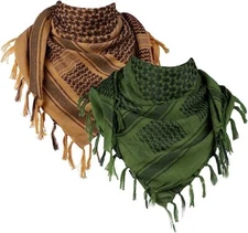 Multifunctional Shemagh Head Scarf - 100% Cotton Keffiyeh Arab Desert Army Wrap