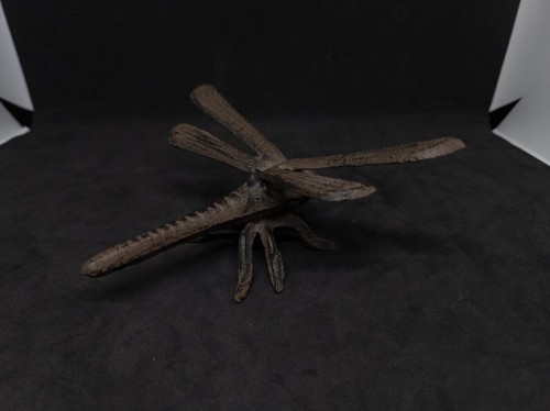 Estatuillas de mariposa y libélula de hierro fundido- - Imagen 3 de 6