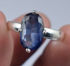 Certified Natural Blue Sapphire 4.10 Ct Oval Gemstone Women Ring Good Luck Gift