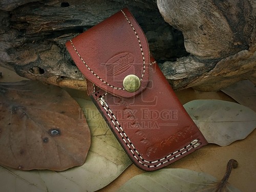 HUNTEX Custom Handmade Damascus Blade 110mm Long Camel Bone Hunting Pocket Knife - Picture 8 of 9