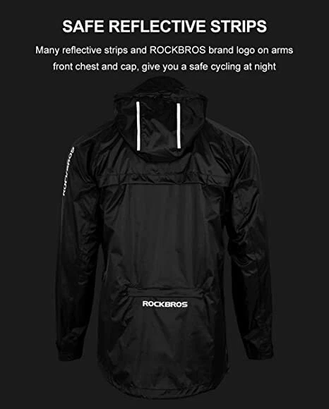 ROCKBROS Men's Waterproof Cycling Jacket Windproof Raincoat for Bike Running - Image 3 of 4
