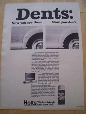 DENTS NOW YOU SEE THEM NOW YOU DONT HOLTS BEST FRIEND AUTO 1967 WERBUNG A4 AKTE 22