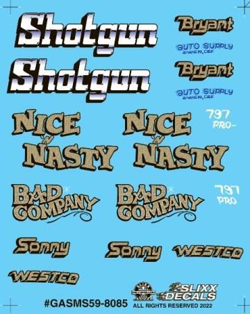 Slixx 8085 Gasser Mini Sheet #59 1/24 1/25 waterslide decal