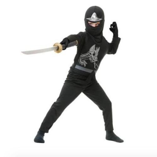 Ninja Avengers Black Silver Halloween Costume Size S Charades Boy Christmas Gift - Picture 2 of 7