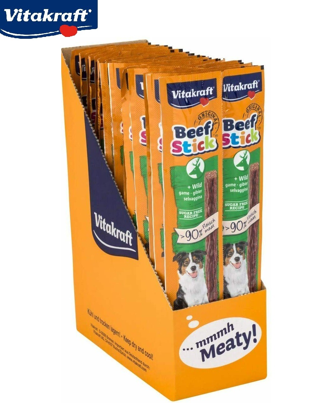 50 PACK VITAKRAFT DOG BEEF STICKS CHEWY TASTY MEAT TREAT SNACK GAME FLAVOUR