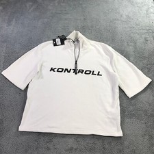 Kappa Hoodie Mens Medium M Kontroll Pullover Quarter Zip White Half Sleeve AS324