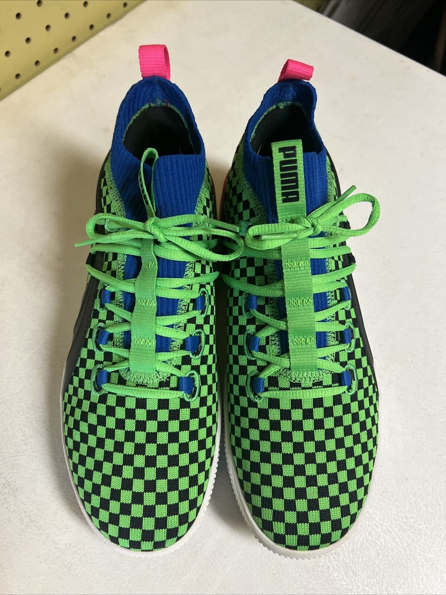 Puma バスケットボールシューズ Puma Mens Clyde Court 192893-01 Green Pink Casual Shoes Sneakers