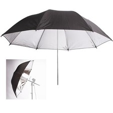 Studio Umbrella 33" Reflective Flash Photo Black Silver Soft Light Photography
