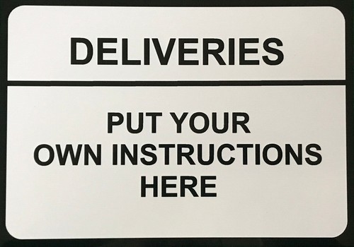 Custom Courier Parcel Delivery Metal Sign Personalised Deliveries Instruction - Picture 11 of 14