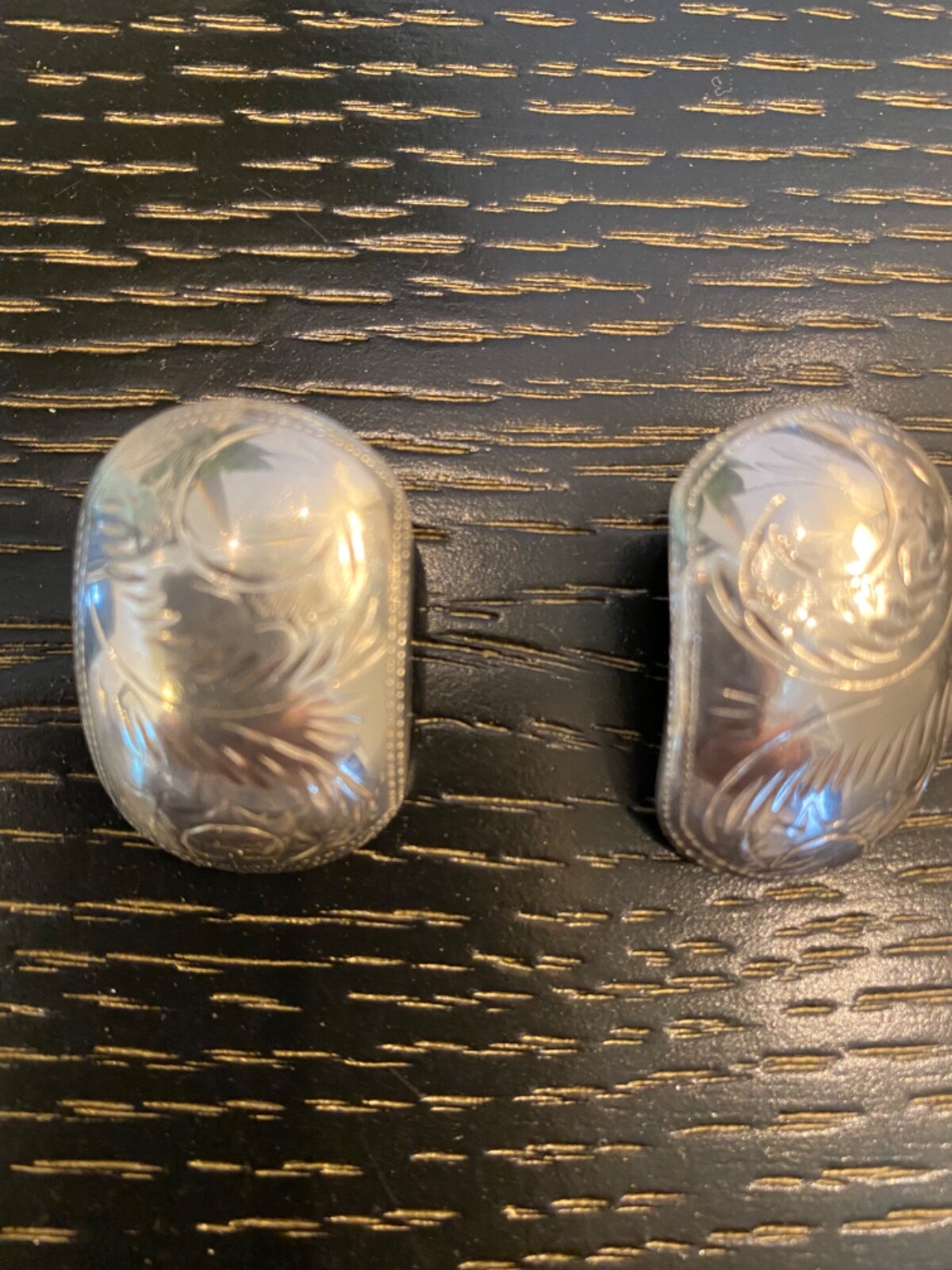 Ladies sterling silver Clip on rectangular earrin… - image 2