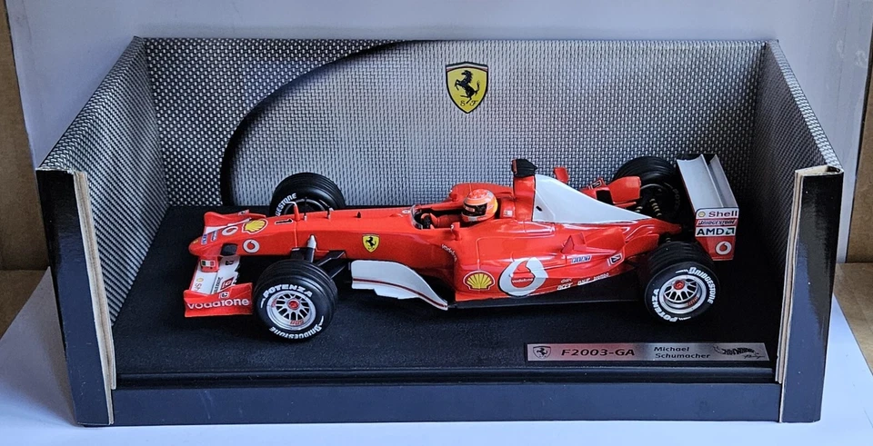 F1 FERRARI F2003-GA - MICHAEL SCHUMACHER - HOTWHEELS RACING B1023 - NEUF 1:18 - Photo 3/4