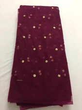 Indian Net Fabric 4YD Dressmaking Tunic Top Material Sewing Purple Fabric 42"W