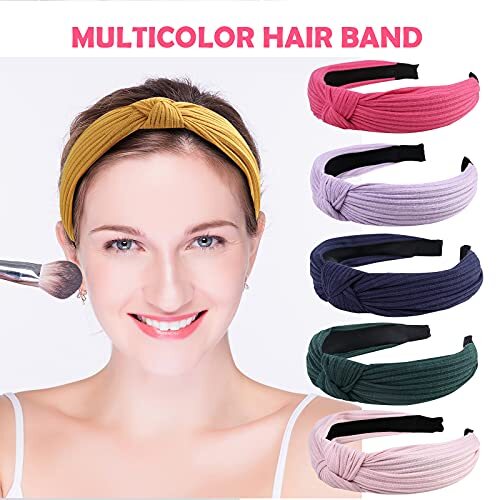 10er Pack geknotete breite Stirnbänder für Frauen süß Mode Kopf reine Farbe Serie - Bild 4 von 6
