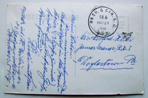 RPPC VINTAGE 1958 VERA FOTO CARTOLINA GREENBRIER RESORT ZOLFO BIANCO PRIMAVERA WV - Foto 2 di 2