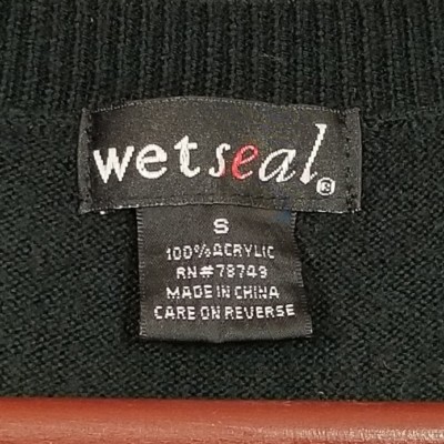 ポイント用 Wet Seal Sweater Dress Womens Juniors Small Black Stretchy Mini V