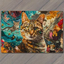 Art Print Collage Cats Color Super Unusual Strange Weird Tableaus Fanciful Fun