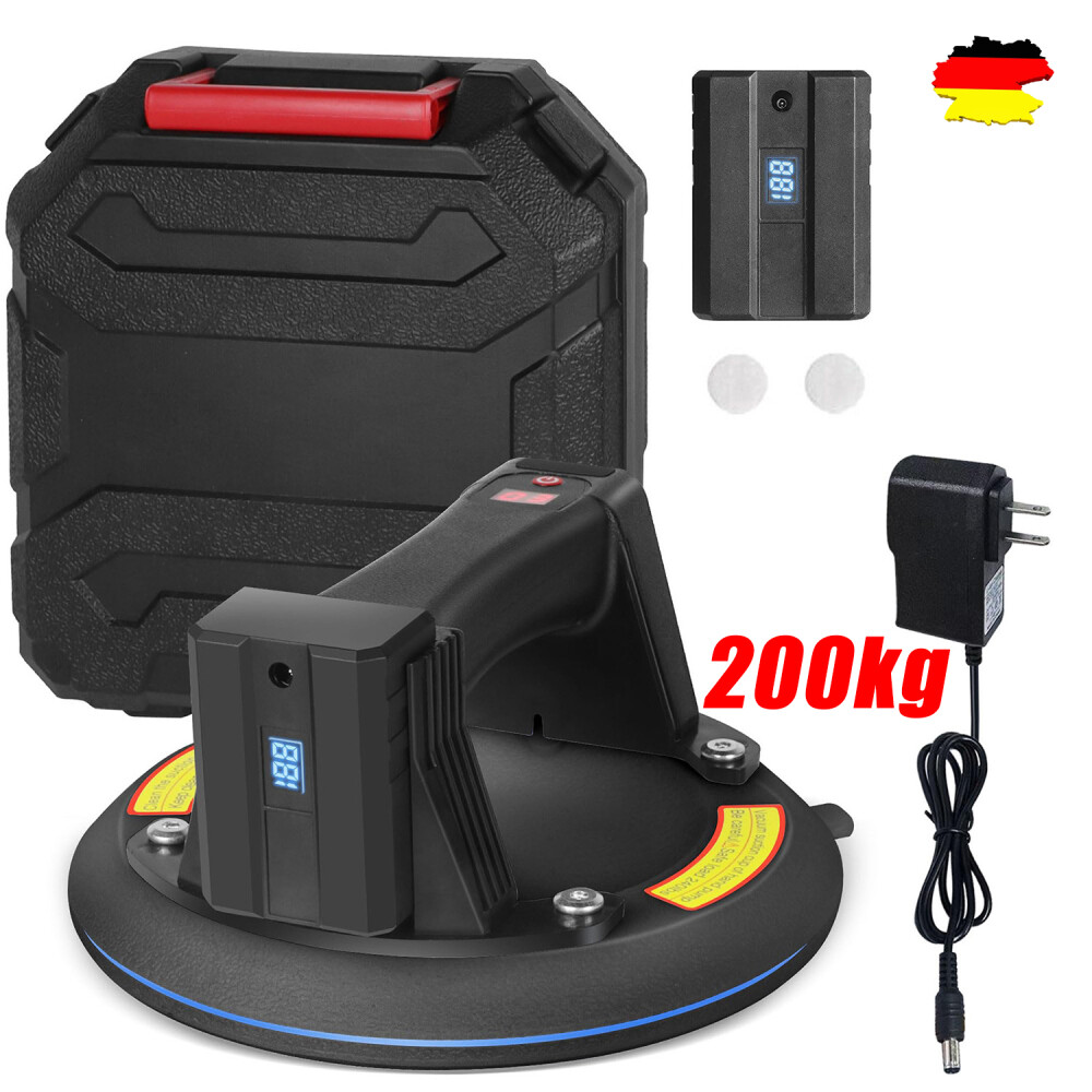 8 200KG Saugheber Vakuumheber Saugnapf Hebefenster Glassauger Gas Fliesen De-image