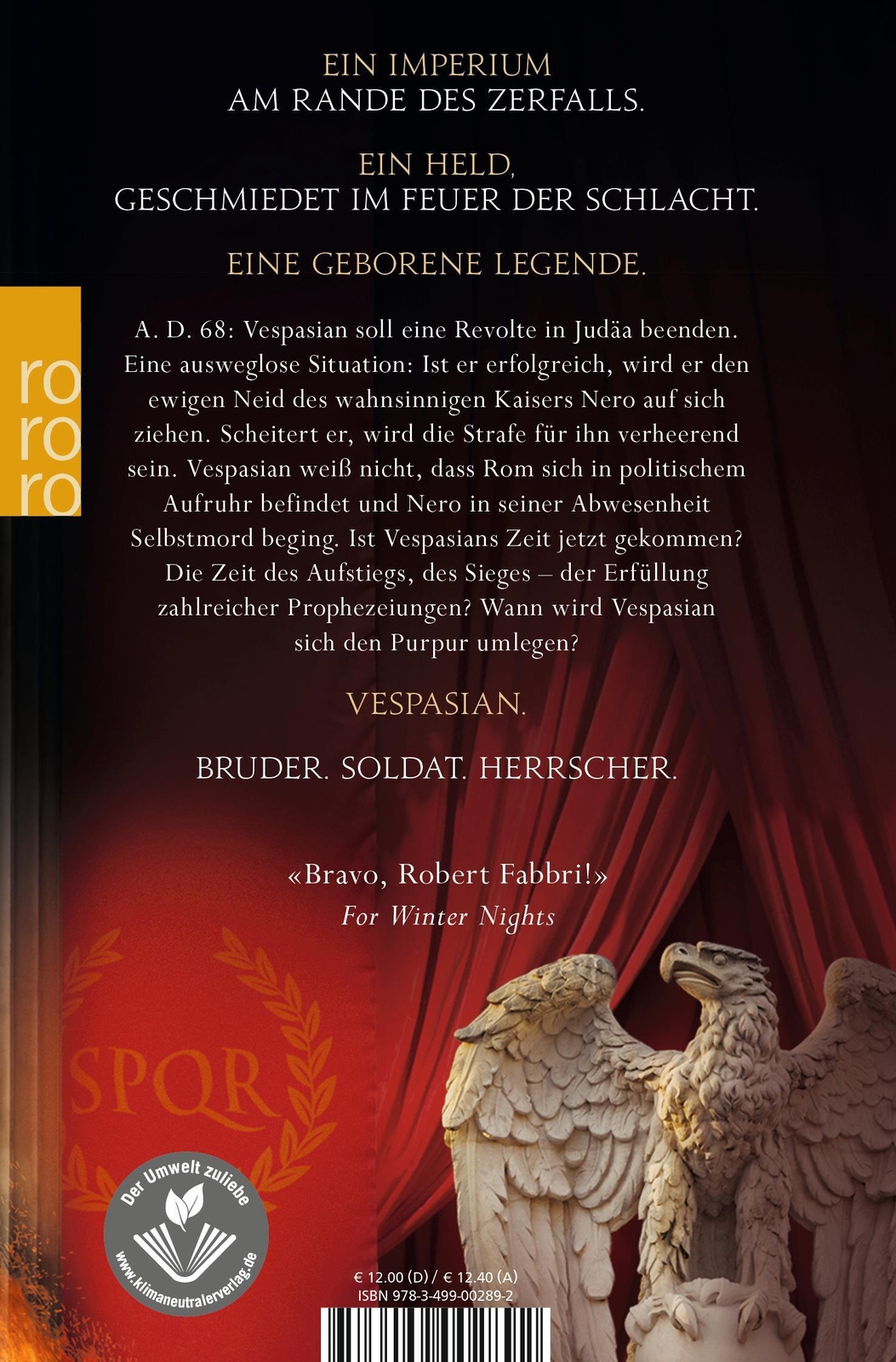 Thumbnail - Vespasian: Kaiser Von Rom | Historischer Roman | Robert Fabbri |
