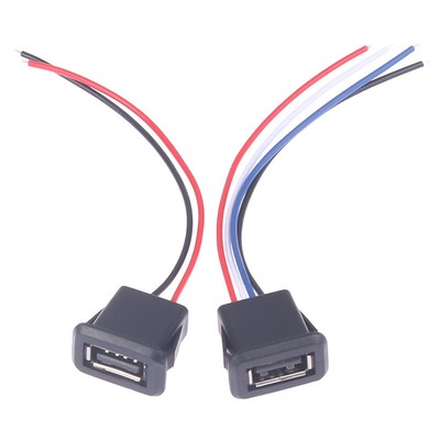 USB2.0 Female Power Jack Charging Port Connector With Cable USB Charger Socketio