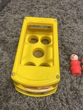 vintage fisher price little people mini bus and 5 little people