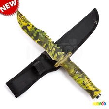 12" Survivor Camo Military Tactical Combat Fix Blade Hunter Knife with Sheath