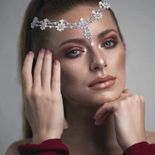 Head Chain Jewelry Headpiece Rhinestone Head Jewelry Wedding Headband Chain H...